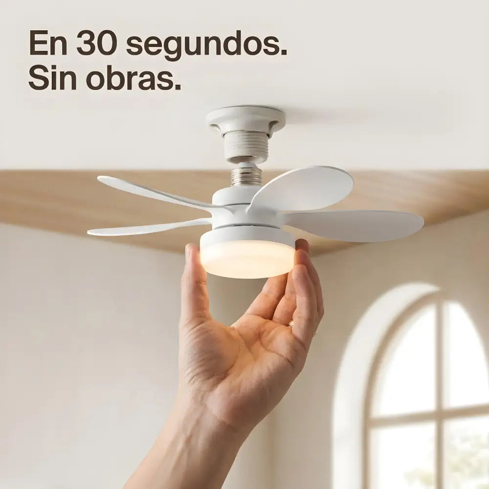 Hemsa Ventilador de Techo con Luz LED y Mando 52 cm