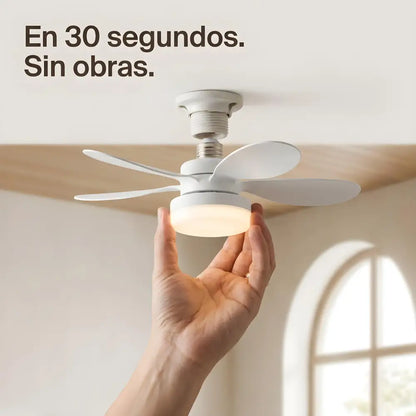 Hemsa Ventilador de Techo con Luz LED y Mando 52 cm