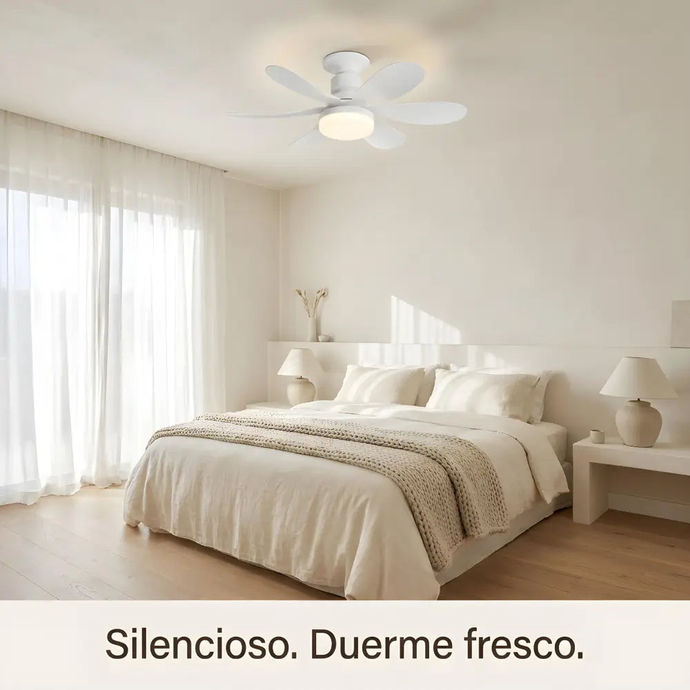 Hemsa Ventilador de Techo con Luz LED y Mando 52 cm